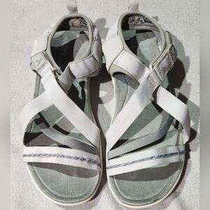 White and Gray Strappy Keen Women's Sandals Size 9
